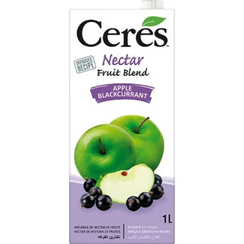 CERES NECTAR APPLE/BLACK CURRANT JUICE 1L (Pack of 12)