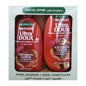 UD ALMOND CASTOR CONDITIONER 360ML + SHAMPOO 400ML (Pack of 3)